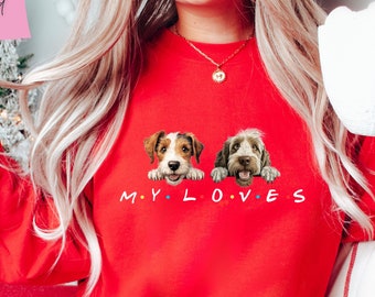 Custom Pet Portrait Sweatshirt: Personalized Dog Mom Gift