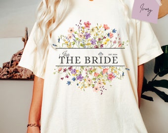 Personalized Bride T-Shirt: Floral Bridal Party Shirt
