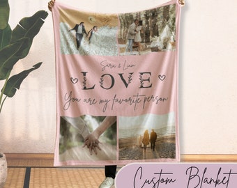 Personalized Photo Anniversary Blanket: Custom Text Gift