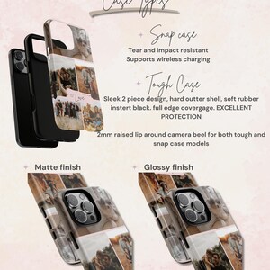 Collage iPhone Case, Photo iPhone Case, Customized iPhone Case, Choose from 9 Picture Collages for iPhone or Samsung, Picture iPhone Case, iPhone16, Family, Bride, wedding, Married, Sweet 15, nonitos