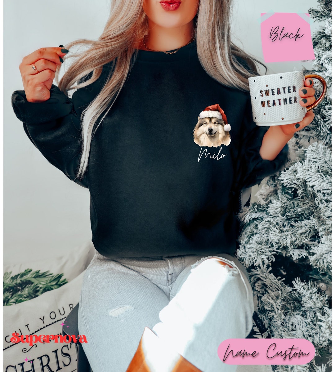 Custom Pet Sweatshirt Pet Photo, Name Custom Dog Sweatshirt