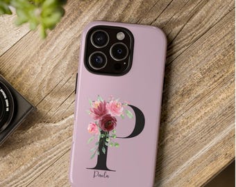 Personalized Floral iPhone Case: Custom Initial, Luxury Design