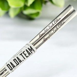 Personalized Reusable Metal Chopsticks, Perfect Pair Chopsticks for Couples, Custom Engraved Unique Chopsticks, Engraved Name Chopsticks