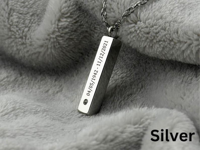 Custom engraved bar Urn necklace