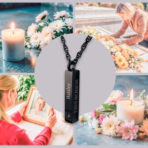 Custom engraved bar Urn necklace