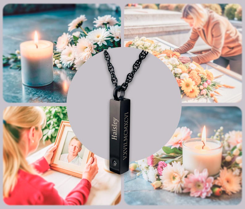 Custom engraved bar Urn necklace