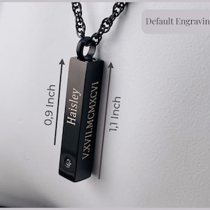 Custom engraved bar Urn necklace