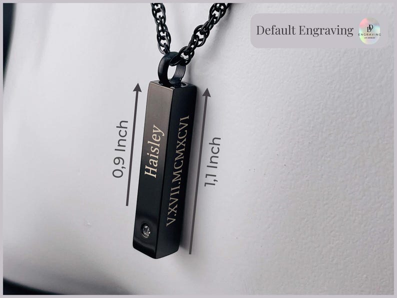 Custom engraved bar Urn necklace