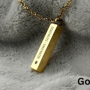 Custom engraved bar Urn necklace