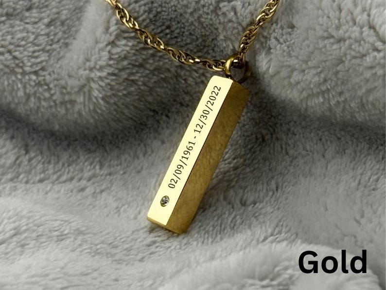 Custom engraved bar Urn necklace