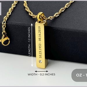 Custom engraved bar Urn necklace