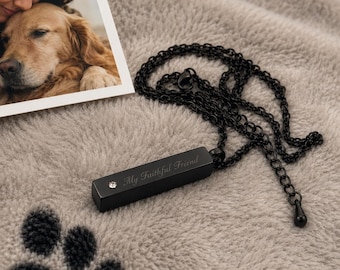 Custom Engraved Pet Ashes Urn Necklace, Memorial Keepsake