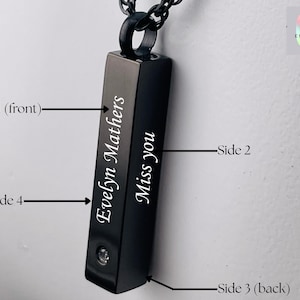 Custom engraved bar Urn necklace