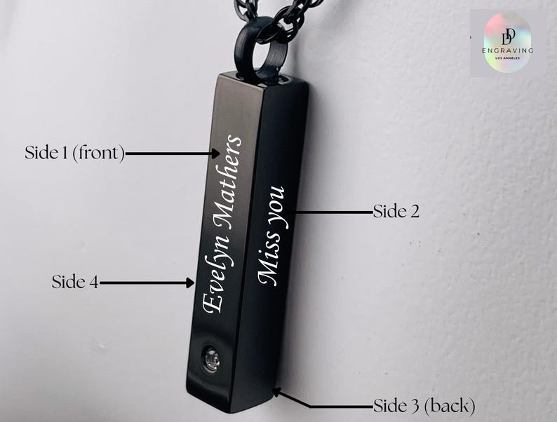 Custom engraved bar Urn necklace