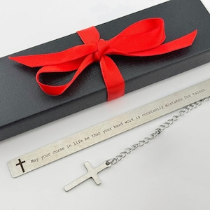 Personalized Metal Christian Bookmark, Engraved Bible Bookmark, Bible Quote Bookmark, Christian Inspirational Gift, Baptism Gift