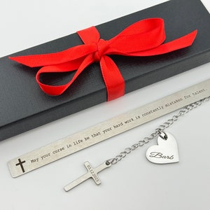 Personalized Metal Christian Bookmark | Personalized Bible Bookmark | Bible Quote Bookmark | Custom Metal Bookmark | Engraved Bible Bookmark