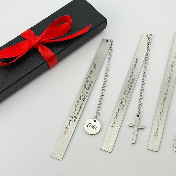 Personalized Metal Bookmark | Custom Engraved Bookmark | Unique Bookmark | Book Lover Gift