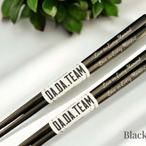 Custom Reusable Metal Chopsticks for Couples, Engraved Lovely Chopstick Set For Two, Personalized Laser Engraved Chopsticks Gift Set