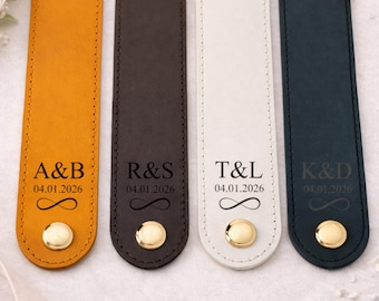 Personalized Leather Napkin Rings for Weddings – Custom Engraved Initials, Rustic Wedding Table Decor