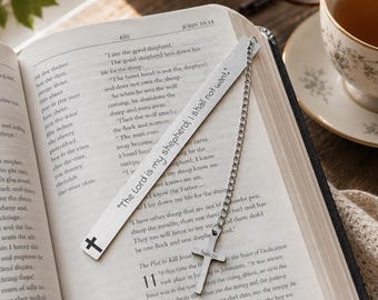 Metal Bookmark with Custom Name and Verse, Christian Gift for Book Lovers