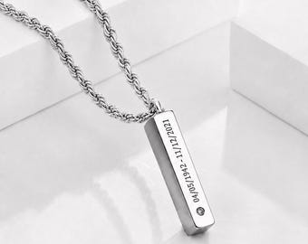 Custom Urn Necklace for Ashes – Cremation Jewelry for Human Ashes, Engraved Memorial Necklace for Women and Men, Keepsake Pendant