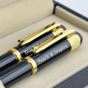 Engraved Black Roller Pen – Teacher Appreciation Gift, Custom Name Pen for Educators, Office Desk Accessory, Thank You Gift for Teachers