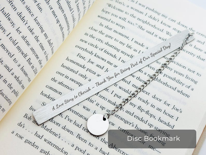 Custom Engraved Metal Bookmark – Personalized Wedding Favor, Guest Gift ...