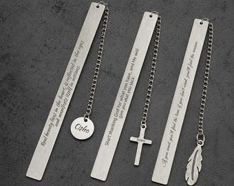 Personalized Metal Bookmark – Engraved Silver Page Marker, Custom Name Bookmark, Unique Gift for Book Lovers
