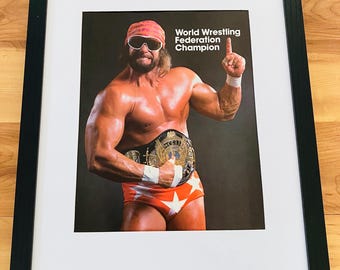WWE Macho Man Randy Savage 1988 WWF Vintage Rare Picture Original Print Framed