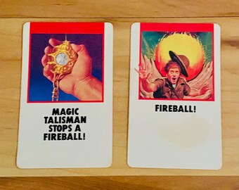 Fireball Island 1986 Rare Fireball & Magic Talisman Cards Milton Bradley Vintage