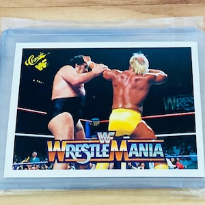 WWF 1990 Classic WrestleMania Card #36 Hulk Hogan & Andre The Giant WWE MINT