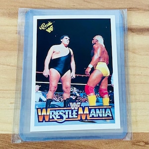 WWF 1990 Classic WrestleMania Card #19 Hulk Hogan & Andre The Giant WWE Rare Iconic MINT