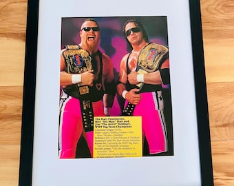Bret Hart Vintage Hart Foundation WWF 1990 Original WWE Picture Rare Framed