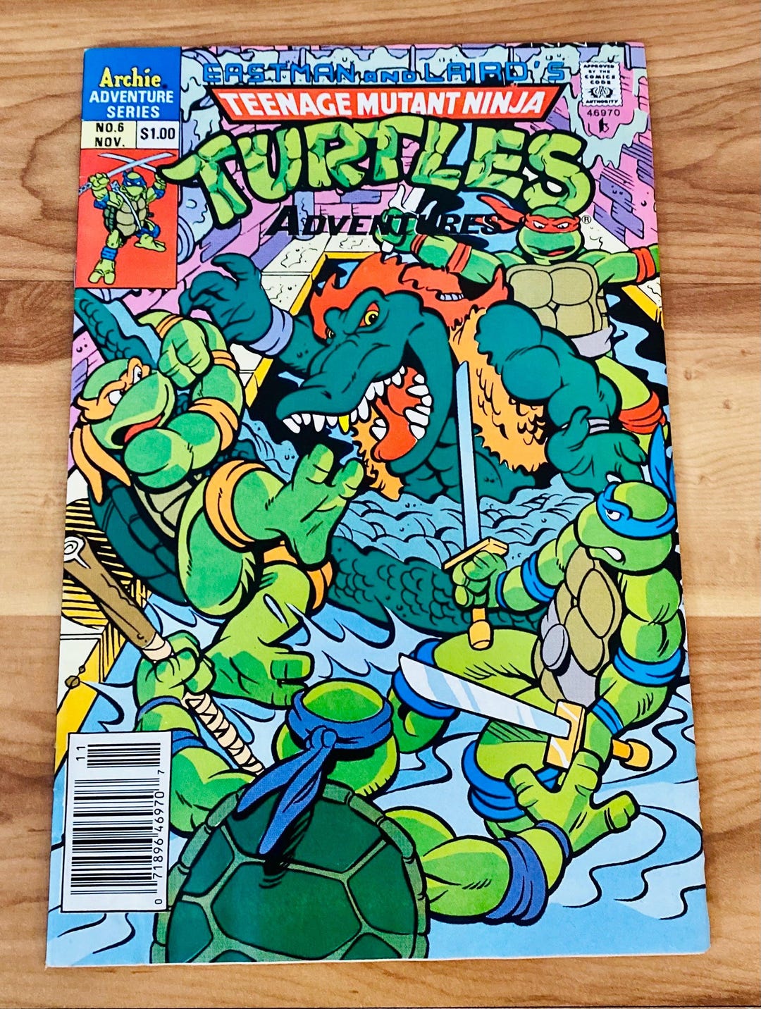 Teenage Mutant Ninja Turtles Adventures #6 Archie TMNT Comic Book 1989 ...