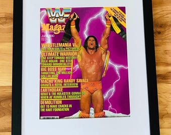 WWF Magazine June 1990 Hulk Hogan & Ultimate Warrior Wrestlemania VI Vintage WWE Framed