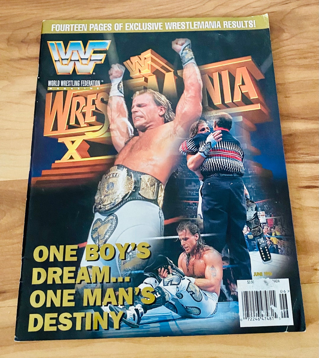 WWF Magazine June 1996 Shawn Michaels W/ Ultimate Warrior Cards Cutout