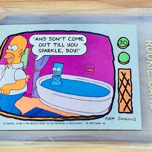 The Simpsons Bart & Homer Simpson Rookie 1990 Topps Card #30 Vintage 90’s NM