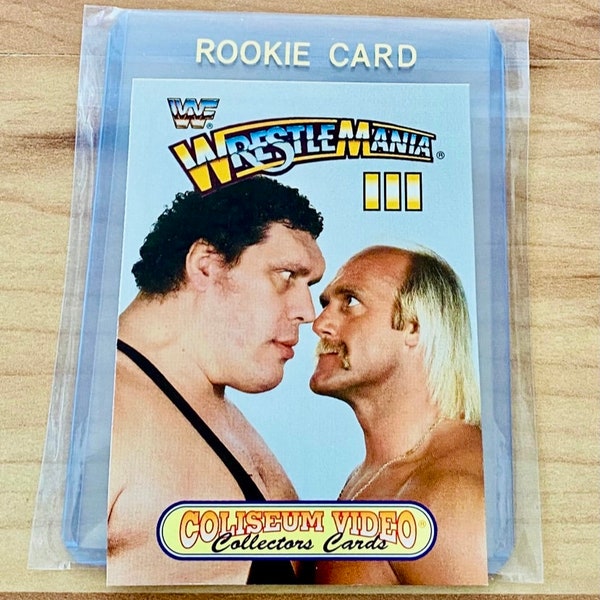 Hulk Hogan Andre The Giant WWF Coliseum Video Card WrestleMania III WWE *Mint