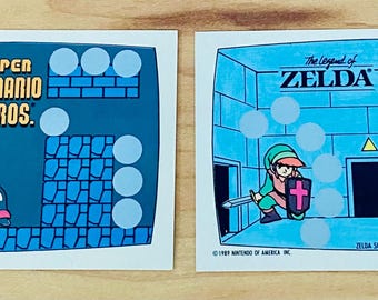 Zelda and Mario Nintendo Cards 1989 Topps Rare New Unscratched