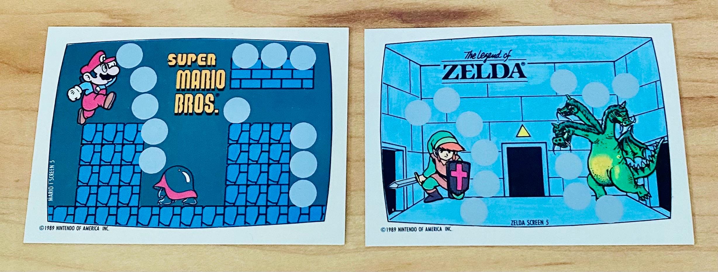 Zelda and Mario Nintendo Cards 1989 Topps Rare New Unscratched