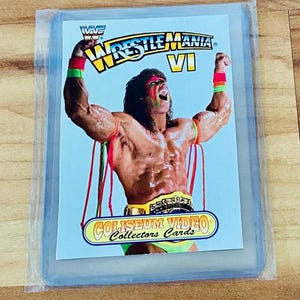 Ultimate Warrior Vintage WWF Coliseum Home Video Card WrestleMania VI WWE Rare Near Mint