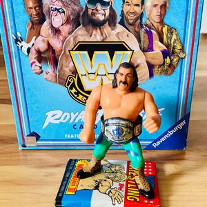 WWF Hasbro Jake The Snake Roberts Figure +  Intercontinental Championship Belt WWE Vintage 1990s NM