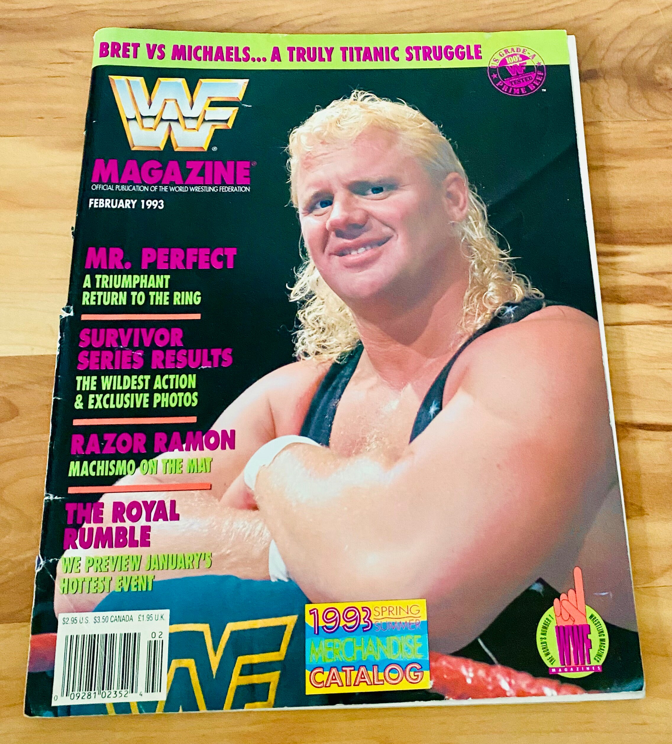 WWF Magazine February 1993 Mr. Perfect Cover W/ Merchandise Catalog Etsy