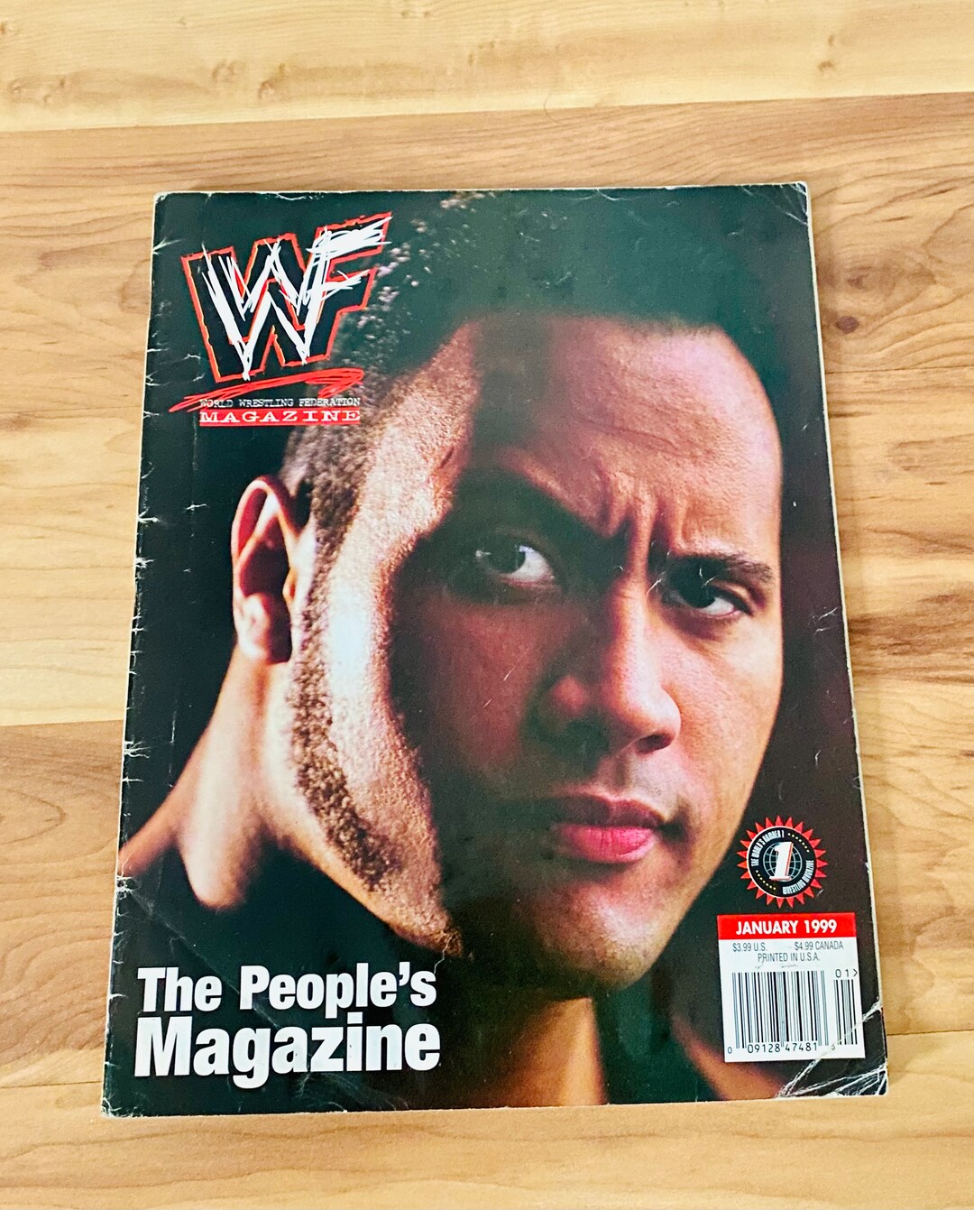 WWF MAGAZINE January 1999 the Rock Iconic Cover Stone Cold W/poster WWE Etsy