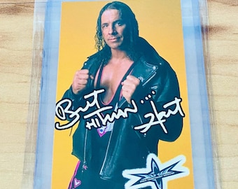 WCW Bret Hart Gold Rare 1999 Crazy Planet Sticker Card Rare Vintage WWF WWE Mint