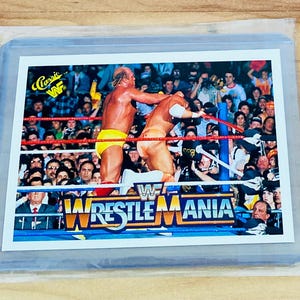 WWE 1990 Classic WWF Hulk Hogan & Macho Man Wrestlemania V Card #94 Mint