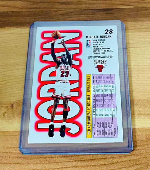 1993 Fleer Michael Jordan #28 Chicago Bulls Basketball Card