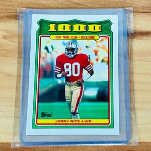 1988 Topps Jerry Rice 1000 Yard Club Card #4 Vintage 80’s NFL 49ers Mint
