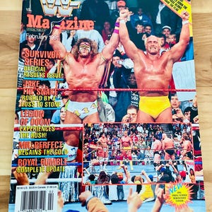 Hulk Hogan & Ultimate Warrior Rare Cover WWF Magazine February 1991 Vintage WWE Rare