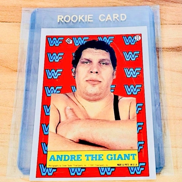 Andre The Giant WWF 1987 Topps Sticker Rookie Card #17 WWE Wrestling Rare *NM